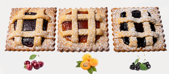 Rustichelle Grandi Marmellata – Brooch-Style Biscuits with Jam and Cream, Sprinkled with Icing Sugar – 21 pcs Tray